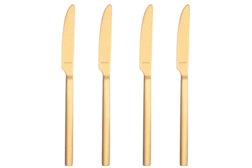Amefa Square 16 place setting in 18/0 stainless steel - Gold finish