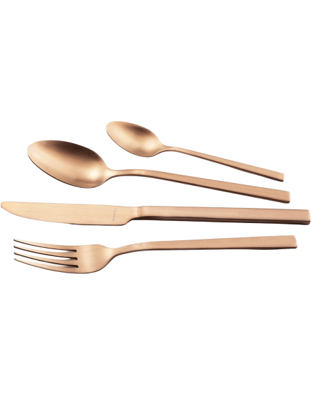 besteckset  16 Tafelbesteck Amefa Square aus Edelstahl 18/0 - Kupfer-Finish
