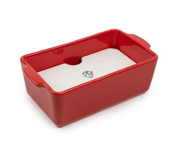 Sopera de cerámica roja Peugeot con prensa 2