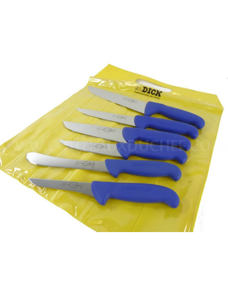 Tasche mit 6 DICK ERGOGRIP Fleischermessern aus NSF-Stahl