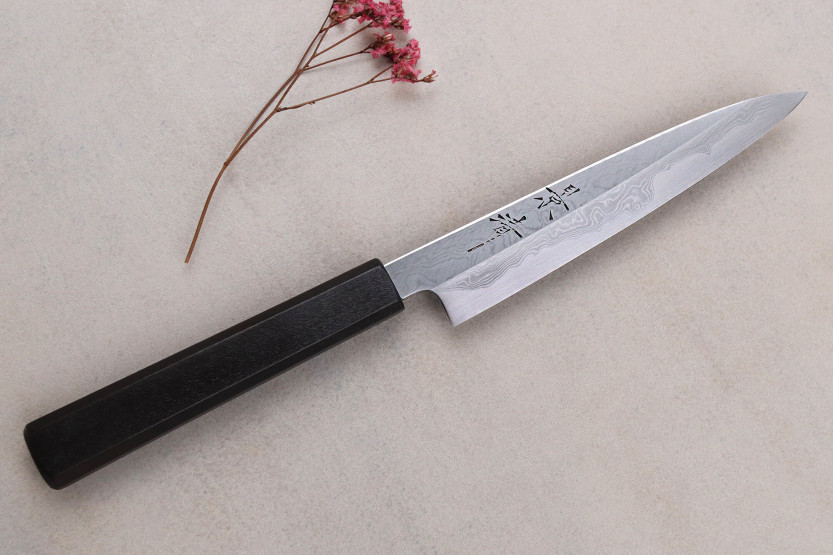 Faca universal japonês Kagekiyo Damascus Yoshikazu Tanaka 15cm feito à mão