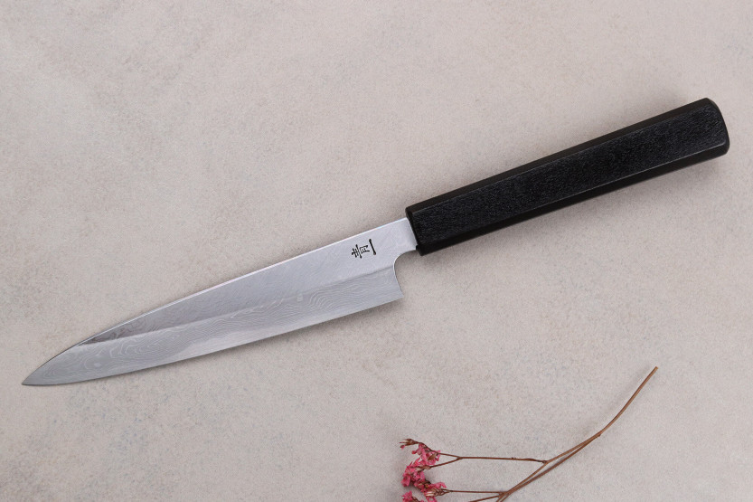 Faca universal japonês Kagekiyo Damascus Yoshikazu Tanaka 15cm feito à mão