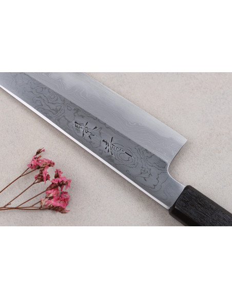 santoku-kniv kirsebær japansk håndværk Kagekiyo Damas Yoshikazu Tanaka 18cm