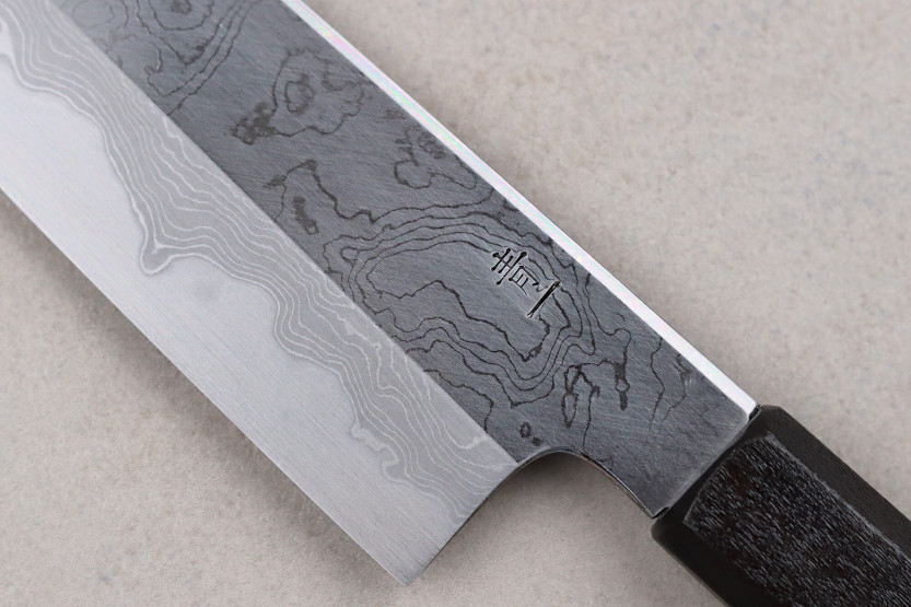 coltello santoku ciliegia giapponese artigianale Kagekiyo Damas Yoshikazu Tanaka 18 cm