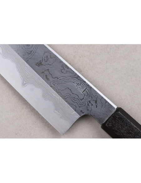 coltello santoku ciliegia giapponese artigianale Kagekiyo Damas Yoshikazu Tanaka 18 cm