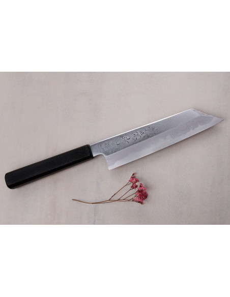 Santokumesser Kirsche japanische Handwerkskunst Kagekiyo Damas Yoshikazu Tanaka 18cm