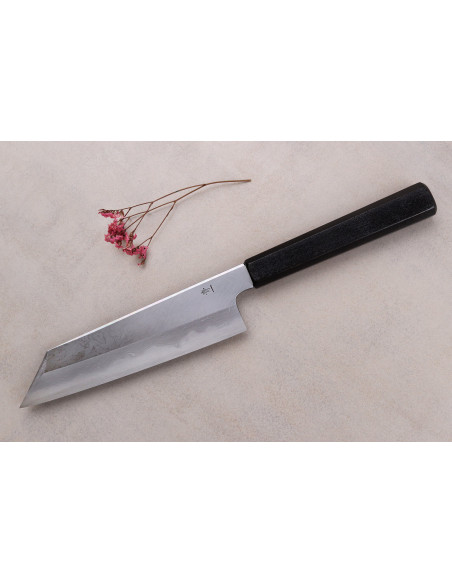 santokuveitsi kirsikka japanilainen käsityöläisveitsi Kagekiyo Damas Yoshikazu Tanaka 18cm