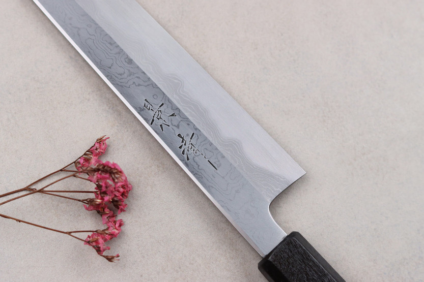 Kagekiyo Damasco Yoshikazu Tanaka 27cm cuchillo japonés hecho a mano sujihiki
