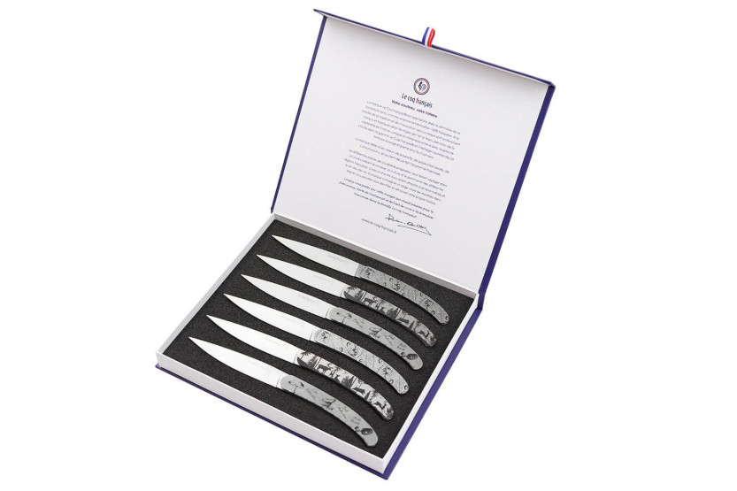 Set of 6 Le Coq Français Forêt table knives