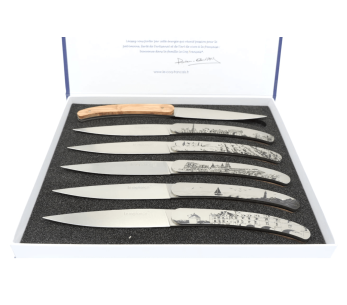 Set om 6 Le Coq Français France bordsknivar