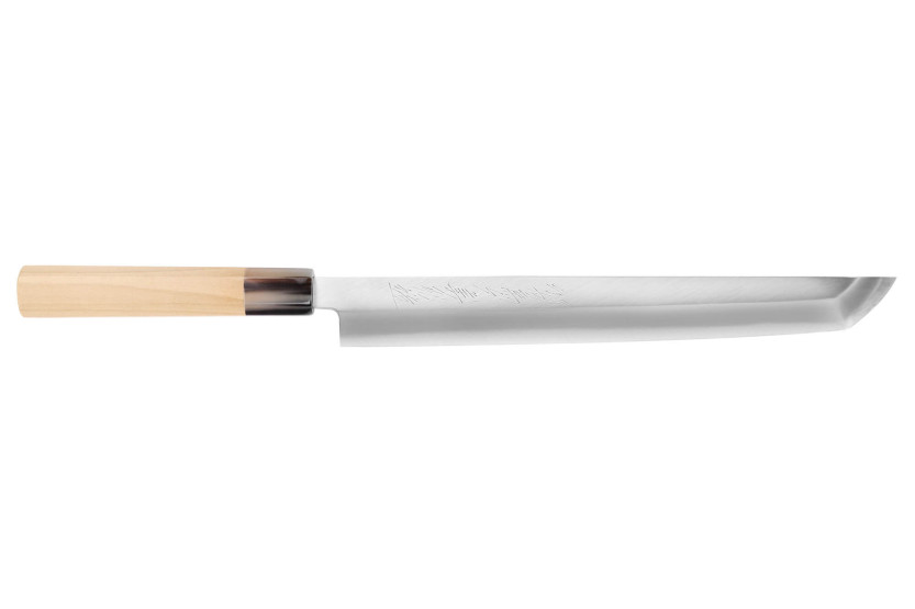 Couteau sakimaru takohiki japonais artisanal Yoshihiro Hongasumi Weiß 2 Stahl 27cm