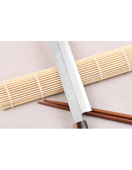 Couteau sakimaru takohiki japonais artisanal Yoshihiro Hongasumi Weiß 2 Stahl 27cm