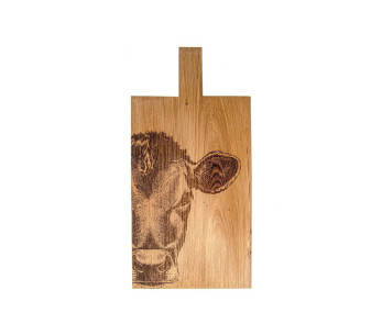 Tabla de roble para servir Selbrae House 50x25x2cm - Motivo vaca
