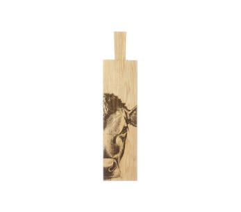 Selbrae House forrettbrett i eik 65x15x2cm med håndtak - ku-motiv