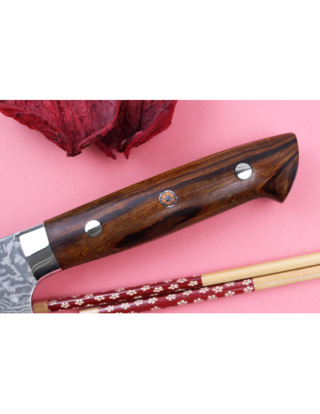 Faca japonesa sujihiki Takeshi Saji R2 Damascus Mosaic 27cm