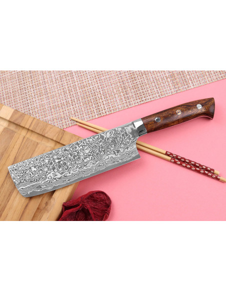 faca nakiri japonesa Takeshi Saji R2 Damas Mosaïque 16,5 cm