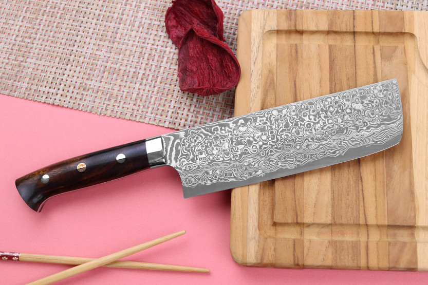 Takeshi Saji R2 Damas Mosaïque Japanese nakiri knife 16.5cm