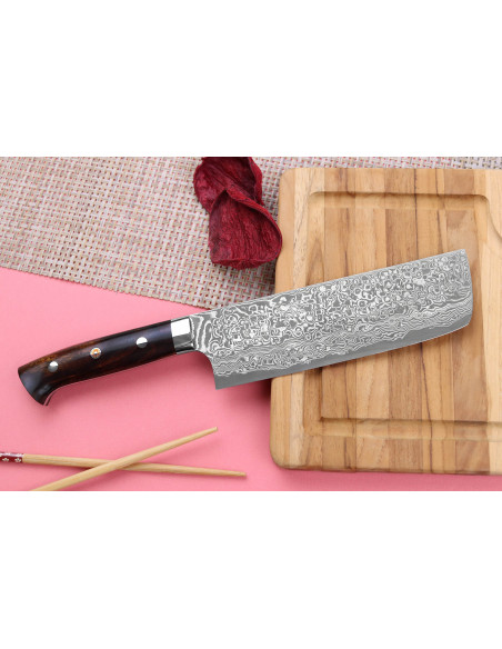 16.5cm Takeshi Saji R2 Damas Mosaïque cuchillo nakiri japonés cuchillo nakiri