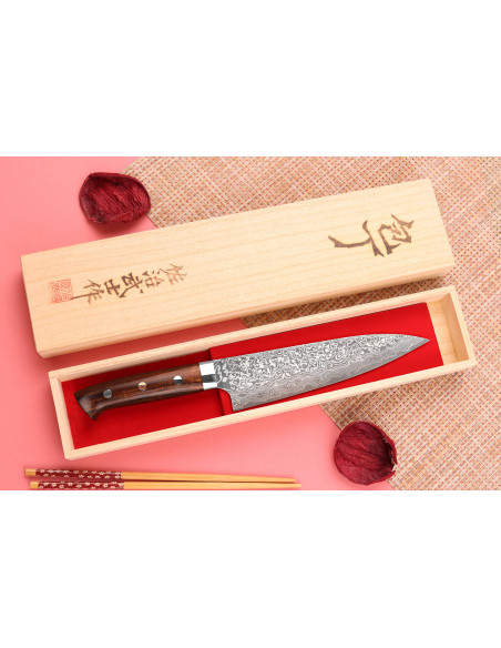Cuchillo de cocinero japonés Takeshi Saji R2 Damas Mosaïque 18cm