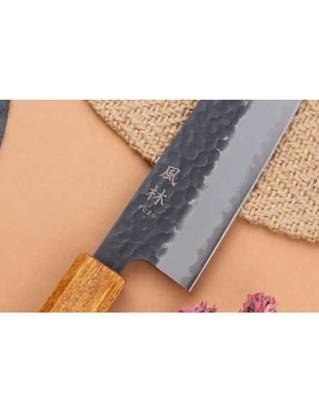 Yuzo Black AS poltettu tammi 17cm japanilainen käsintehty bunka veitsi