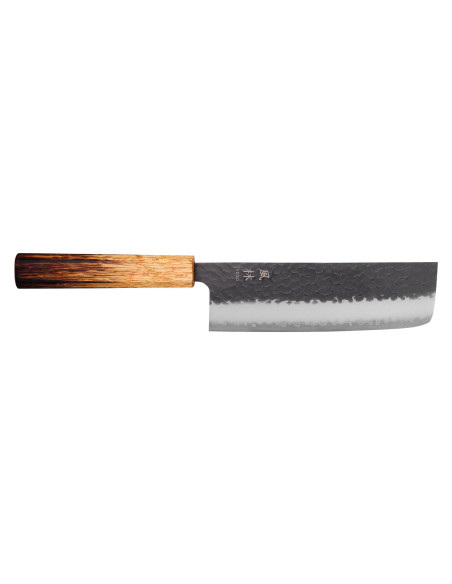 16,5 cm japansk håndlaget nakiri-kniv Yuzo Black AS brent eik