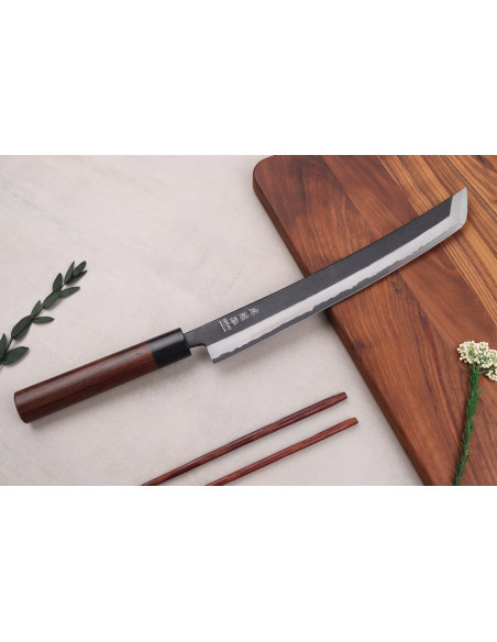 Couteau sakimaru 27cm japonais artisanal Wusaki Sakimaru BS1