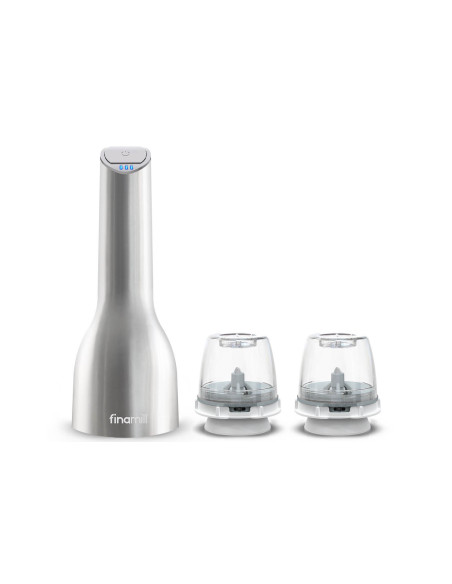 Macina spezie elettrico ricaricabile Finamill PRO Plus in acciaio inox + 2 capsule di macinazione