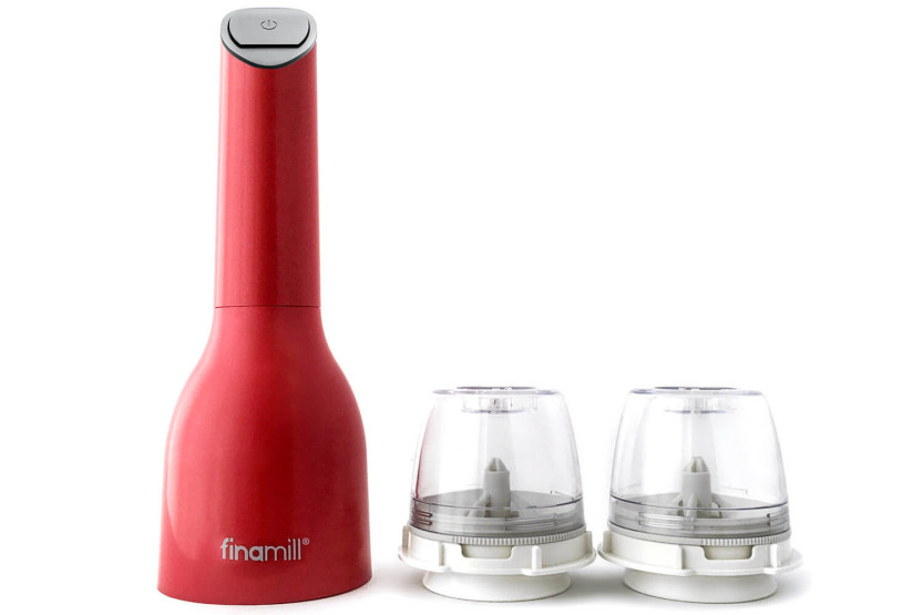 Electric spice mill Finamill PRO Plus red + 2 grinding capsules