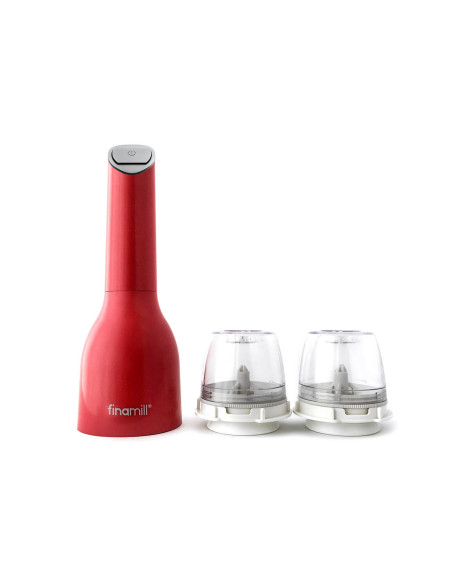 Molinillo eléctrico de especias Finamill PRO Plus rojo + 2 cápsulas de molienda