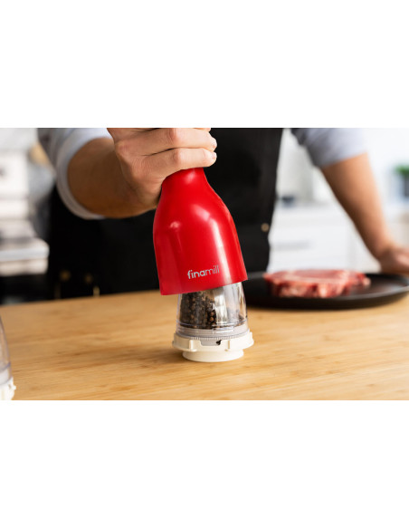 Molinillo eléctrico de especias Finamill PRO Plus rojo + 2 cápsulas de molienda