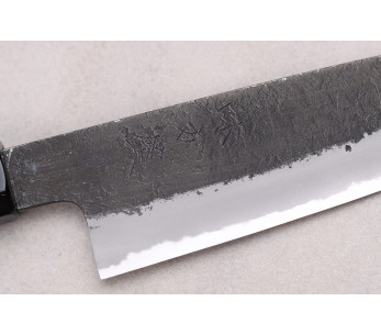 Couteau universel 15cm Japonês artesanal Hinoura Mutsumi Ajikataya Preto Nashiji 2