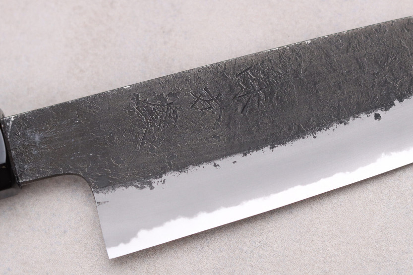 Couteau universel 15cm Japonês artesanal Hinoura Mutsumi Ajikataya Preto Nashiji
