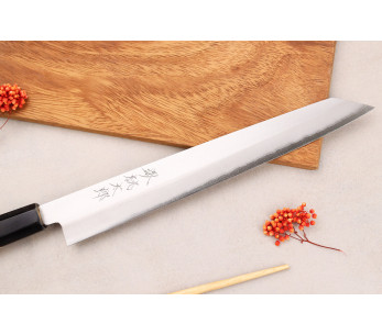 Momotaro Ginsan 24cm sujihiki kiritsuke faca japonesa feita à mão cabo de magnólia 2