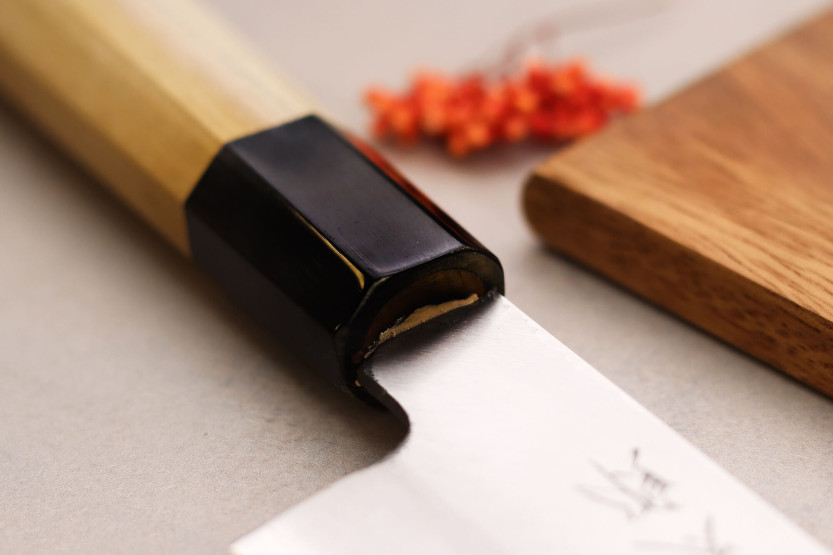 Momotaro Ginsan 21cm artisanal japanese kiritsuke chef ' s knife magnolia handle