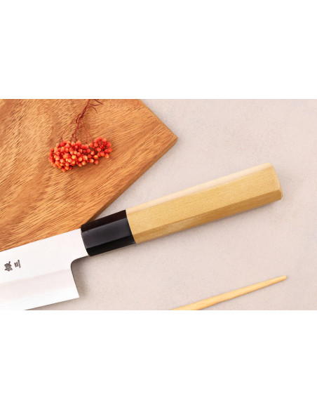 Cuchillo de cocinero japonés kiritsuke Momotaro Ginsan 21cm hecho a mano con mango de magnolia