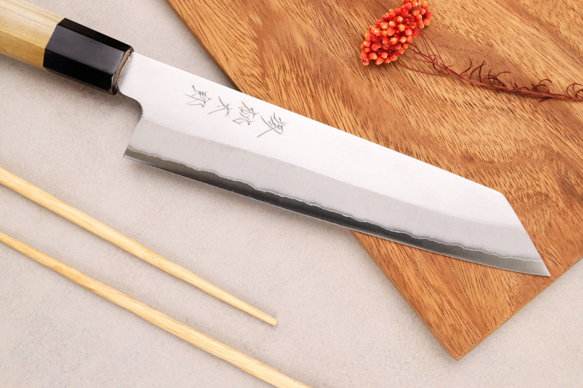 Momotaro Ginsan 21cm artisanal japanese kiritsuke chef ' s knife magnolia handle