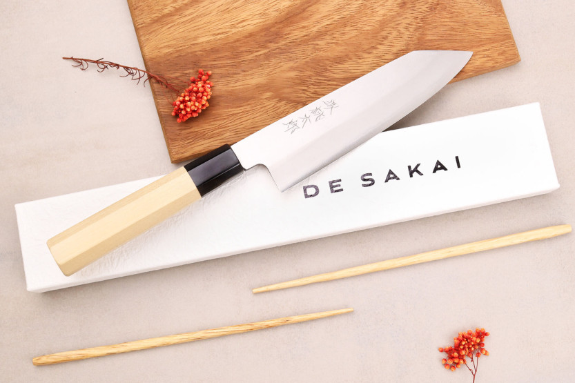 Momotaro Ginsan 18cm santoku knife kiritsuke japanese handmade santoku knife magnolia handle