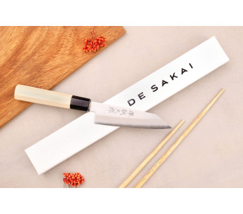 Momotaro Ginsan 12 cm håndlaget japansk kiritsuke universalkniv med magnoliahåndtak 2