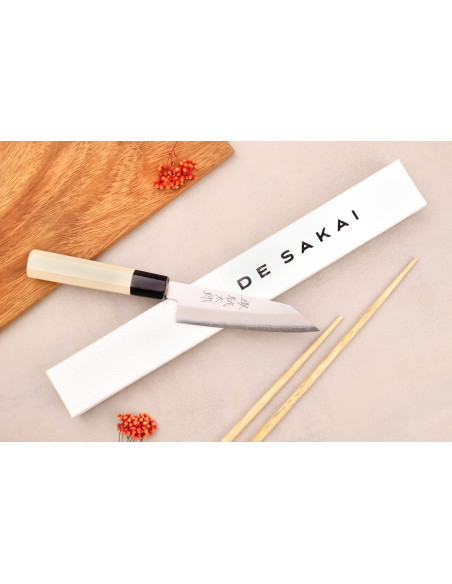 Faca universal japonesa kiritsuke Faca universal Momotaro Ginsan 12cm feita à mão com cabo de magnólia