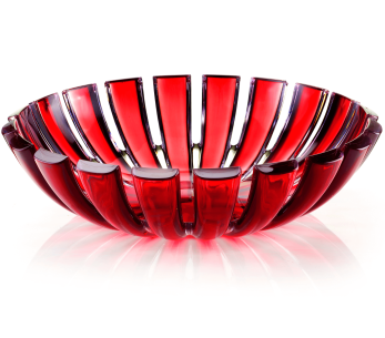 Coupe à fruits Guzzini Dolcevita rouge en polymère biosourcé diamètre 25cm
