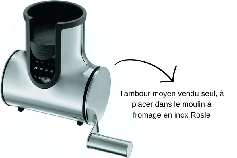 Tambor médio para moedor de queijo em aço inoxidável Rösle