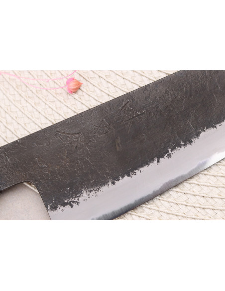 21 cm Hinoura Mutsumi Ajikataya Black Nashiji japansk håndlaget kokkekniv