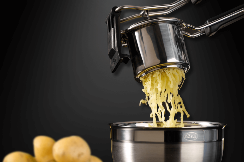Kartoffelpresse Rosle aus Edelstahl und Griff aus Polyamid