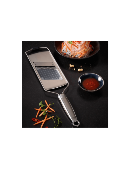 mandolina de cocina Rösle de acero inoxidable 18/10 + 3 insertos