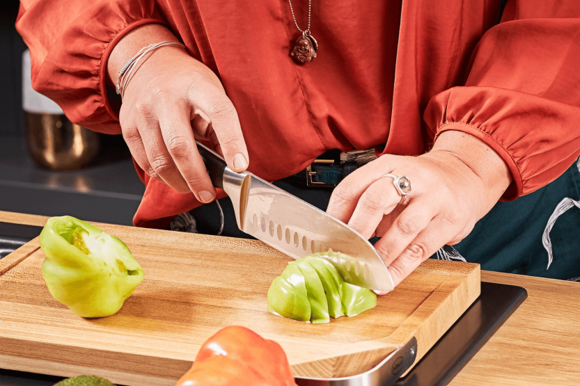 Rösle Tradition santoku-kniv 17,5 cm med granton-kantblad