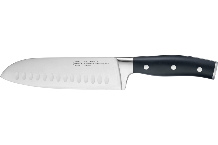 Rösle Tradition santoku mes 17.5cm met granton lemmet
