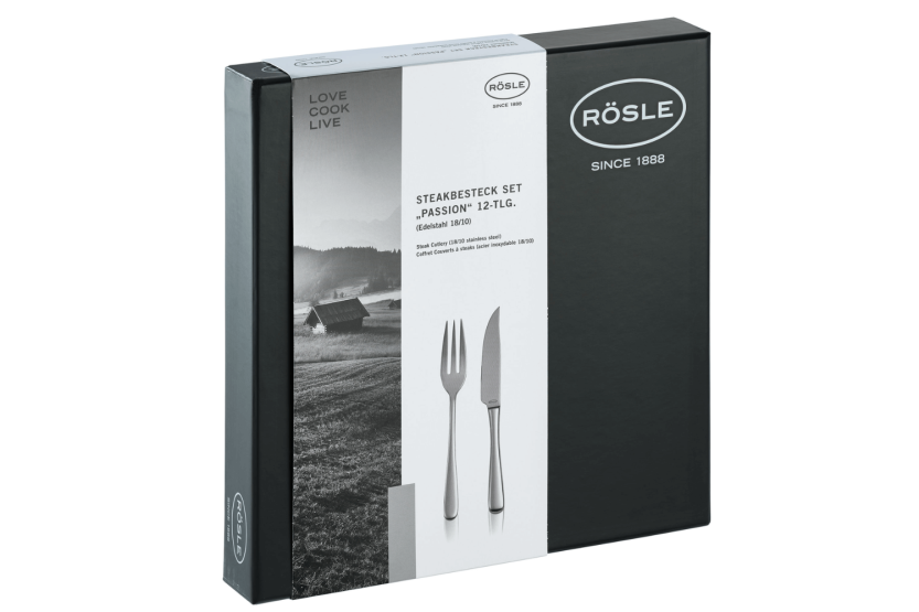 Rosle Passion 18/10 ruostumattomasta teräksestä valmistettu 12-paikkainen pihvikori