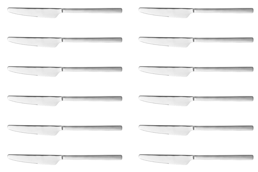 Conjunto de 12 facas de sobremesa Comas Oak em aço inoxidável com 18,4 cm