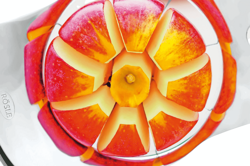 Rosle æbleskærer i rustfrit stål med en diameter på 9,2 cm
