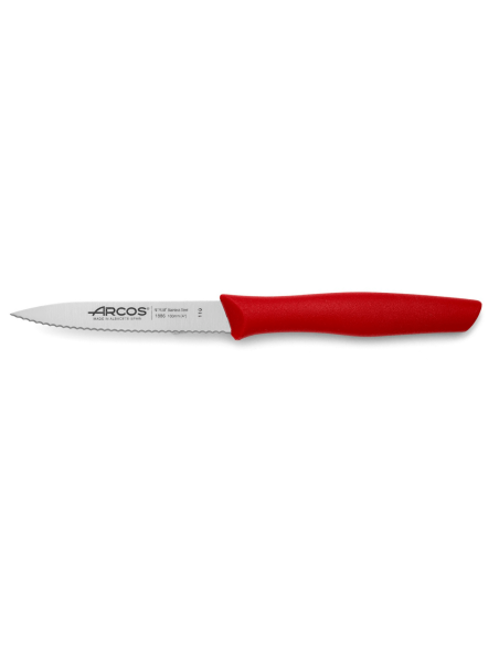 Arcos Nova schilmes Nitrum staal gekarteld lemmet 10cm rood handvat